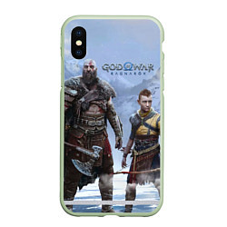 Чехол iPhone XS Max матовый God of war ragnarok-God of War: Рагнарёк, цвет: 3D-салатовый