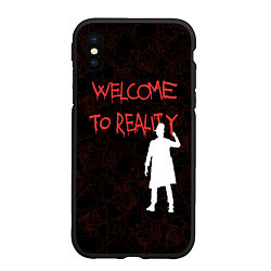 Чехол iPhone XS Max матовый Welcome to reality - inscription in blood, цвет: 3D-черный