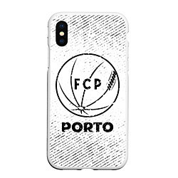 Чехол iPhone XS Max матовый Porto с потертостями на светлом фоне, цвет: 3D-белый