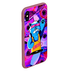 Чехол iPhone XS Max матовый DJ Scratchy in pink glasses, цвет: 3D-малиновый — фото 2