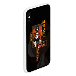 Чехол iPhone XS Max матовый Attack on Titan Mikasa Ackerman, цвет: 3D-белый — фото 2