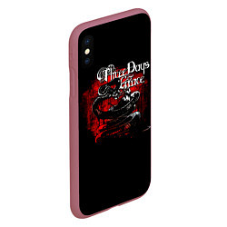 Чехол iPhone XS Max матовый Three Days Grace змея и ворон, цвет: 3D-малиновый — фото 2