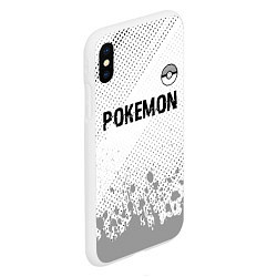 Чехол iPhone XS Max матовый Pokemon glitch на светлом фоне: символ сверху, цвет: 3D-белый — фото 2