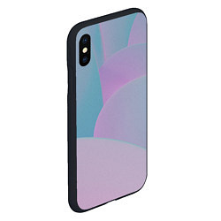 Чехол iPhone XS Max матовый Розовые и голубые волны, цвет: 3D-черный — фото 2