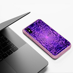 Чехол iPhone XS Max матовый Фантастические фиолетовые лучи, цвет: 3D-розовый — фото 2