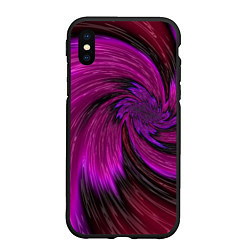 Чехол iPhone XS Max матовый Фиолетовый вихрь, цвет: 3D-черный
