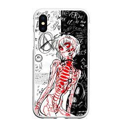 Чехол iPhone XS Max матовый Рей Аянами - dead inside mood, цвет: 3D-белый