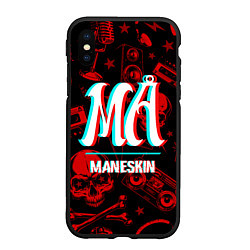 Чехол iPhone XS Max матовый Maneskin rock glitch