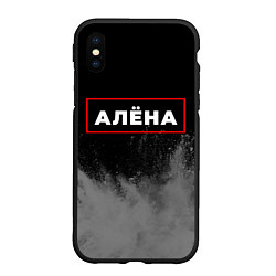 Чехол iPhone XS Max матовый Алёна - в красной рамке на темном, цвет: 3D-черный