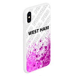 Чехол iPhone XS Max матовый West Ham pro football: символ сверху, цвет: 3D-белый — фото 2