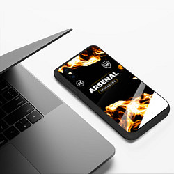 Чехол iPhone XS Max матовый Arsenal legendary sport fire, цвет: 3D-черный — фото 2