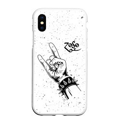 Чехол iPhone XS Max матовый Led Zeppelin и рок символ, цвет: 3D-белый