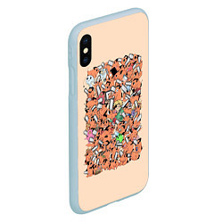 Чехол iPhone XS Max матовый Денджи и Почита, цвет: 3D-голубой — фото 2