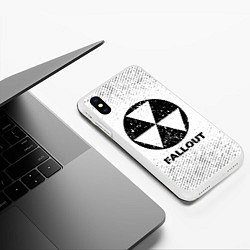 Чехол iPhone XS Max матовый Fallout с потертостями на светлом фоне, цвет: 3D-белый — фото 2