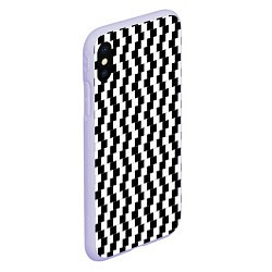 Чехол iPhone XS Max матовый Оптическая иллюзия ровности полос, цвет: 3D-светло-сиреневый — фото 2