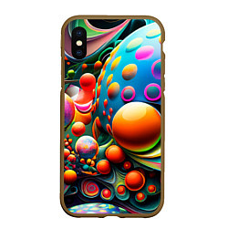 Чехол iPhone XS Max матовый Абстрактные космические шары