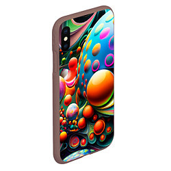 Чехол iPhone XS Max матовый Абстрактные космические шары, цвет: 3D-коричневый — фото 2