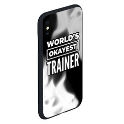 Чехол iPhone XS Max матовый Worlds okayest trainer - dark, цвет: 3D-черный — фото 2