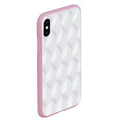 Чехол iPhone XS Max матовый Абстрактная серая геометрическая текстура, цвет: 3D-розовый — фото 2