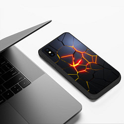 Чехол iPhone XS Max матовый Вулканическая активность, цвет: 3D-черный — фото 2