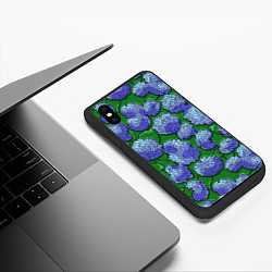 Чехол iPhone XS Max матовый Цветущая гортензия, цвет: 3D-черный — фото 2