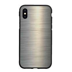 Чехол iPhone XS Max матовый Нержавейка - текстура, цвет: 3D-черный
