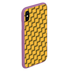 Чехол iPhone XS Max матовый Плетёнка - паттерн, цвет: 3D-фиолетовый — фото 2