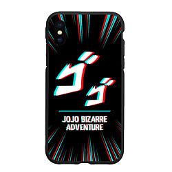 Чехол iPhone XS Max матовый Символ JoJo Bizarre Adventure в стиле glitch на те