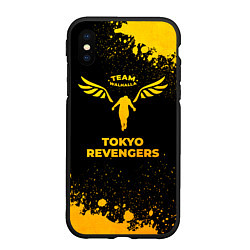 Чехол iPhone XS Max матовый Tokyo Revengers - gold gradient