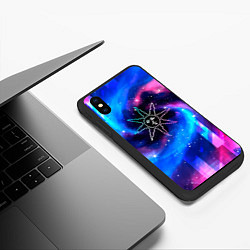 Чехол iPhone XS Max матовый Dark Souls неоновый космос, цвет: 3D-черный — фото 2