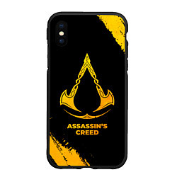 Чехол iPhone XS Max матовый Assassins Creed - gold gradient