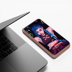 Чехол iPhone XS Max матовый Порох - Джинкс, цвет: 3D-коричневый — фото 2