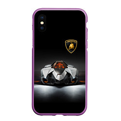 Чехол iPhone XS Max матовый Lamborghini Egoista - Italy, цвет: 3D-фиолетовый