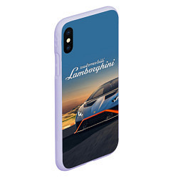 Чехол iPhone XS Max матовый Lamborghini Huracan STO - car racing, цвет: 3D-светло-сиреневый — фото 2