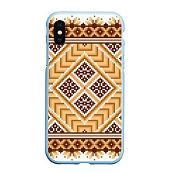 Чехол iPhone XS Max матовый Индейский пиксельный орнамент