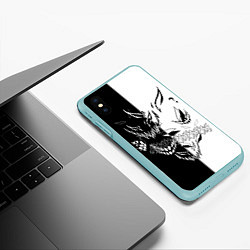 Чехол iPhone XS Max матовый Drain Face ZXC, цвет: 3D-мятный — фото 2