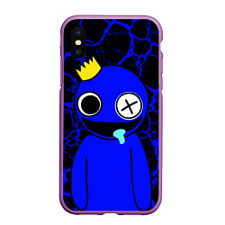 Чехол iPhone XS Max матовый Радужные друзья - персонаж Синий, цвет: 3D-фиолетовый
