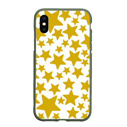 Чехол iPhone XS Max матовый Жёлтые звезды