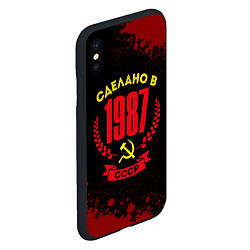 Чехол iPhone XS Max матовый Сделано в 1987 году в СССР и желтый серп и молот, цвет: 3D-черный — фото 2