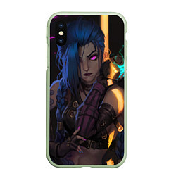 Чехол iPhone XS Max матовый Jinx - Powder, цвет: 3D-салатовый