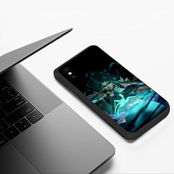 Чехол iPhone XS Max матовый Сяо колдует Genshin Impact, цвет: 3D-черный — фото 2