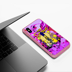 Чехол iPhone XS Max матовый The flighty Simpsons family, цвет: 3D-малиновый — фото 2