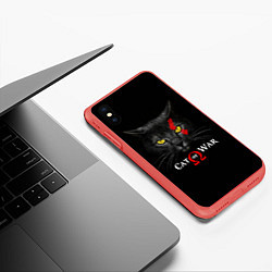 Чехол iPhone XS Max матовый Cat of war collab, цвет: 3D-красный — фото 2