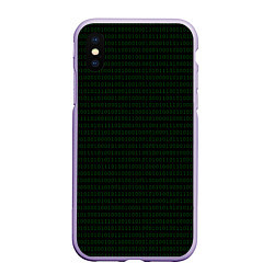 Чехол iPhone XS Max матовый Однотонный двоичный код, цвет: 3D-светло-сиреневый