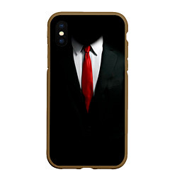 Чехол iPhone XS Max матовый Hitman, цвет: 3D-коричневый