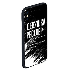 Чехол iPhone XS Max матовый Девушка рестлер - определение на темном фоне, цвет: 3D-черный — фото 2