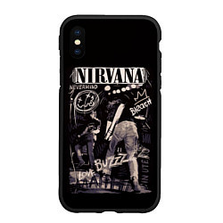 Чехол iPhone XS Max матовый Nirvana bleach, цвет: 3D-черный