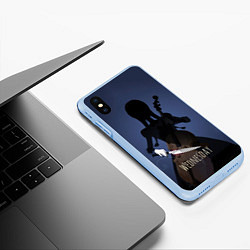 Чехол iPhone XS Max матовый Wednesday & Violin, цвет: 3D-голубой — фото 2