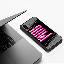 Чехол iPhone XS Max матовый Косметолог суббота воскресенье на темном фоне, цвет: 3D-черный — фото 2