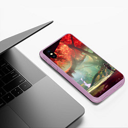 Чехол iPhone XS Max матовый Destiny пейзаж джунглей, цвет: 3D-сиреневый — фото 2